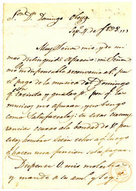 Carta a Domingo Otaegui de Damián Donayre