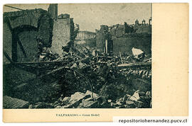 Postal Gran Hotel después del terremoto de 1906 1 - Valparaíso