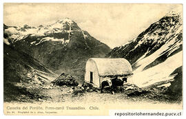 Postal Casucha del Portillo Ferrocarril Trasandino - Los Andes