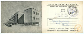 Invitación a Roberto Hernández a conferencia en Universidad de Chile sede Valparaíso, 1957