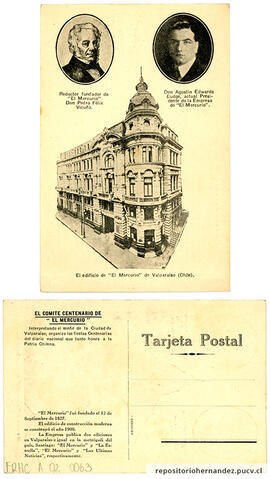 Postal el edificio de El Mercurio de Valparaíso - Valparaíso