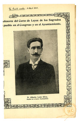 Alberto León Silva, profesor del curso de leyes de los Sagados Corazones elegido regidor por Valp...