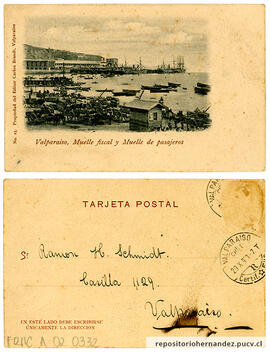 Postal Muelle Fiscal y Muelle de pasajeros - Valparaíso
