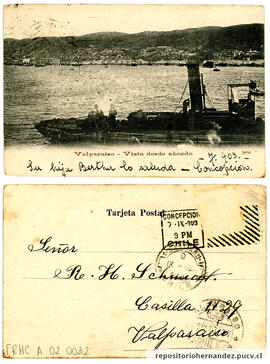 Postal Vista desde abordo - Valparaíso