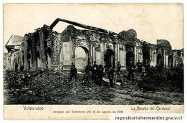 Postal Valparaíso después del terremoto del 16 de agosto de 1906 La recoba del Cardonal - Valparaíso