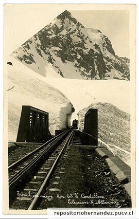 Postal Túnel de nieve Km 62 1/2 Cordillera - Los Andes