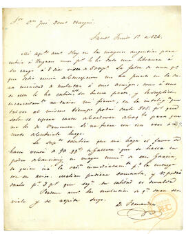 Carta a Domingo Otaegui de D.Fernández