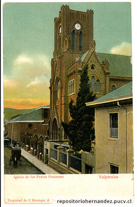 Postal Iglesia de los padres franceses 1 - Valparaíso