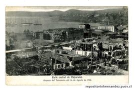Postal Valparaíso después del terremoto Avenida Brasil 1906 - Valparaíso