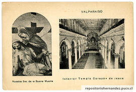 Postal Interior templo Corazón de Jesús - Valparaíso